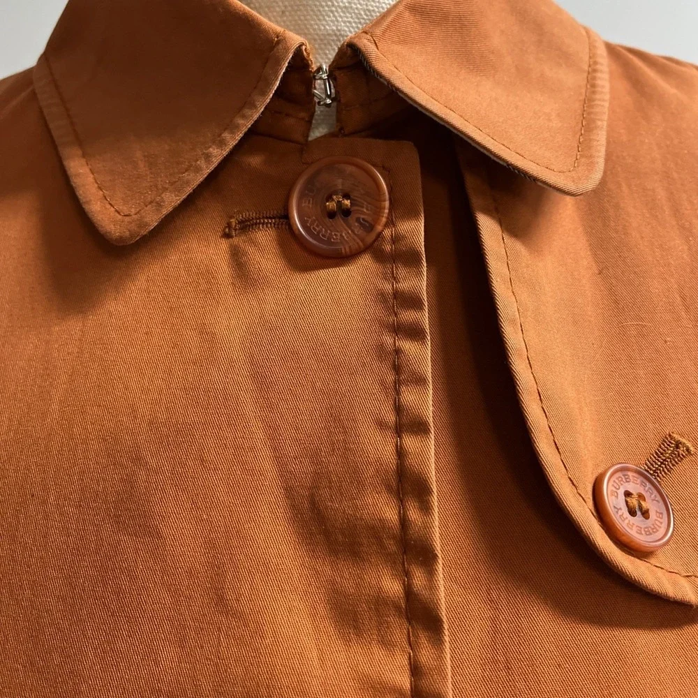 Burberry Josi Trench Coat Orange Nova Check Womens 4 Classic Preppy Old Money - Picture 15 of 16
